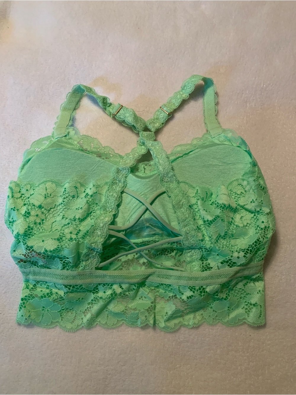 Sexy JadyK Juliette Lace Bralette Pistachio Green Size 1X-2X